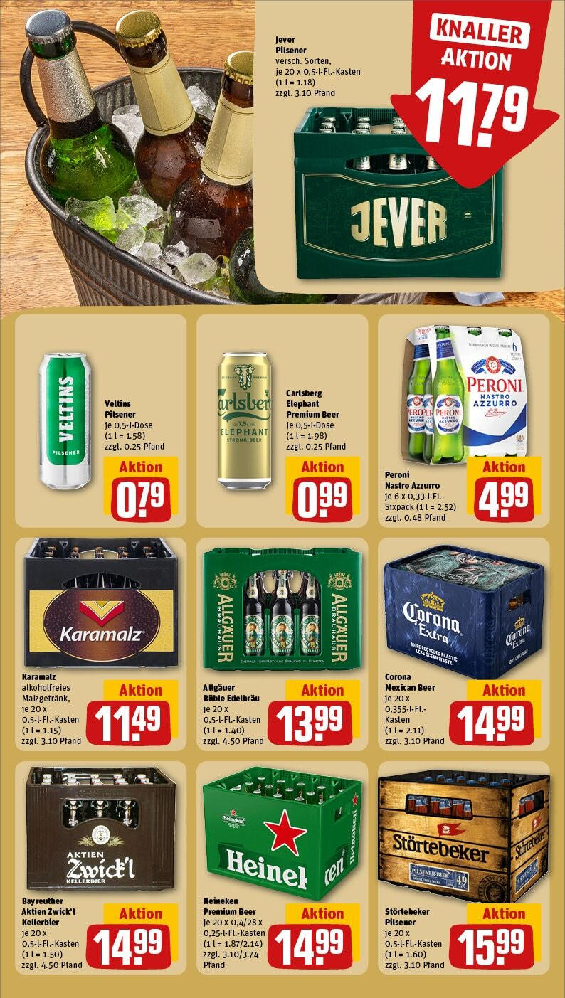 Rewe - Büdingen, Bahnhofstraße 50 (ab 03.02.2025) zum Blättern » Angebote | Seite: 21 | Produkte: Carlsberg, Bier, Jever, Veltins