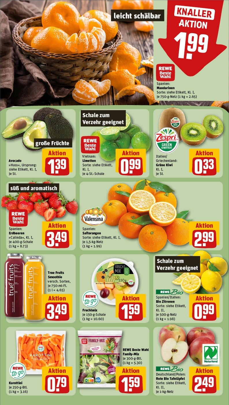 Rewe - Rewe: Wochenangebote (ab 02.02.2025) zum Blättern » Angebote | Seite: 8 | Produkte: Limetten, Obst, Kiwi, Zitronen