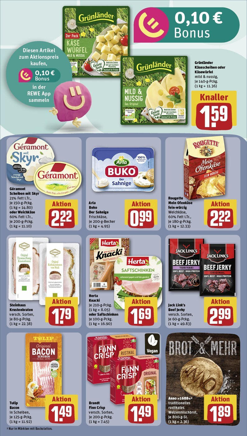 Rewe - Rewe: Wochenangebote (ab 02.02.2025) zum Blättern » Angebote | Seite: 12 | Produkte: Krustenbraten, Skyr, Grunlander, Brot