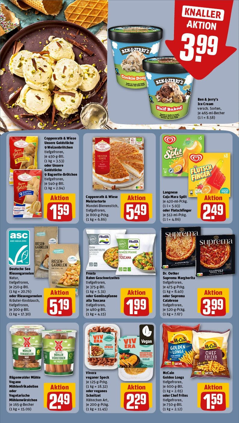 Rewe - Rewe: Wochenangebote (ab 02.02.2025) zum Blättern » Angebote | Seite: 14 | Produkte: Langnese, Mühle, Garnelen, Ben & Jerry's