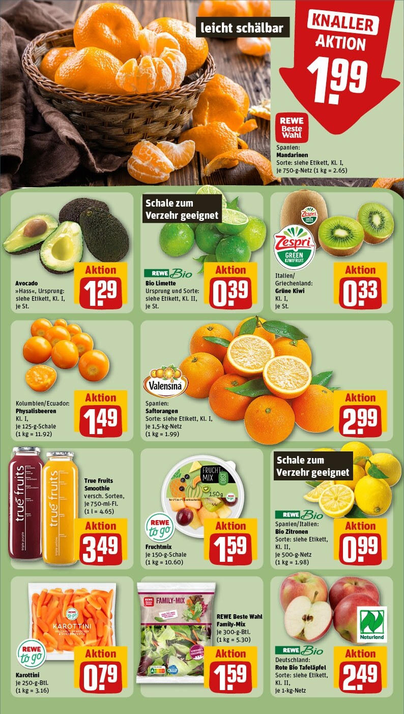 Rewe - Morbach, Bremer Wiese 2 (ab 03.02.2025) zum Blättern » Angebote | Seite: 8 | Produkte: Mandarinen, Avocado, Obst, Zitronen