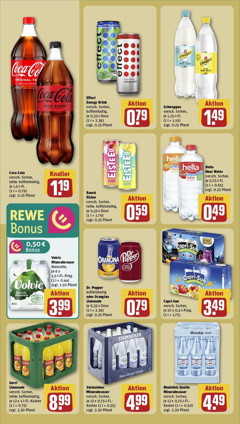 Rewe - Pulheim / Brauweiler, Kaiser-Otto-Straße 1 (ab 03.02.2025) zum Blättern » Angebote | Seite: 20 | Produkte: Energy, Mineralwasser, Volvic, Rheinfels quelle