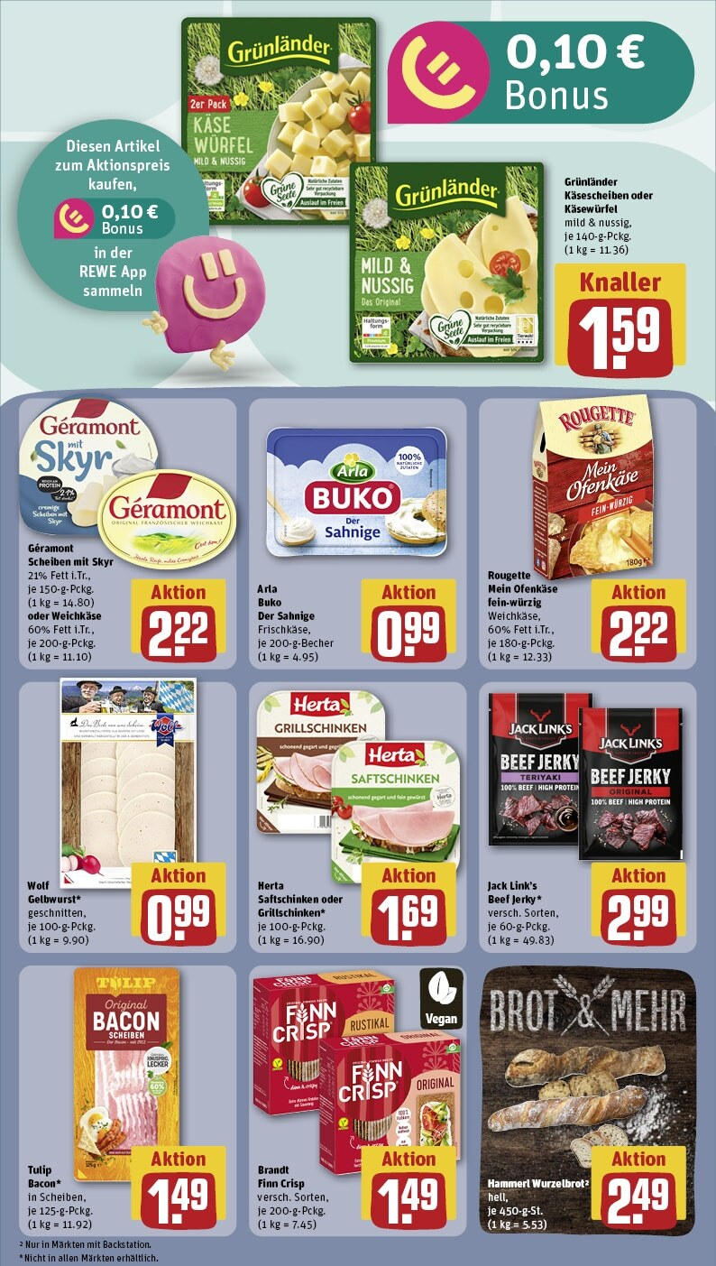 Rewe - Rewe: Wochenangebote (ab 02.02.2025) zum Blättern » Angebote | Seite: 14 | Produkte: Geramont, Skyr, Grunlander, Brot