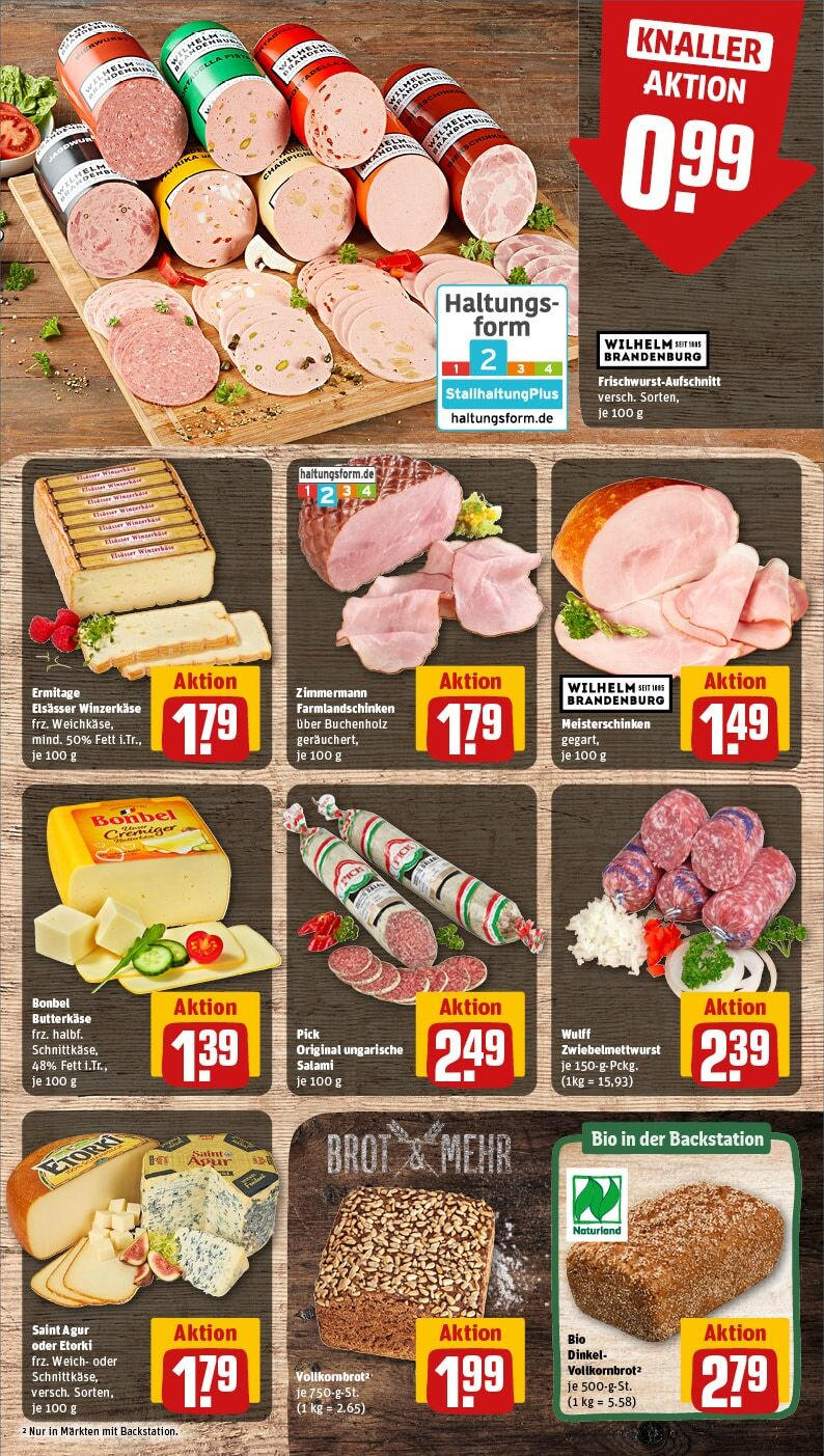 Rewe - Bingen, Basilikastraße 3 (ab 03.02.2025) zum Blättern » Angebote | Seite: 11 | Produkte: Vollkornbrot, Brot, Salami