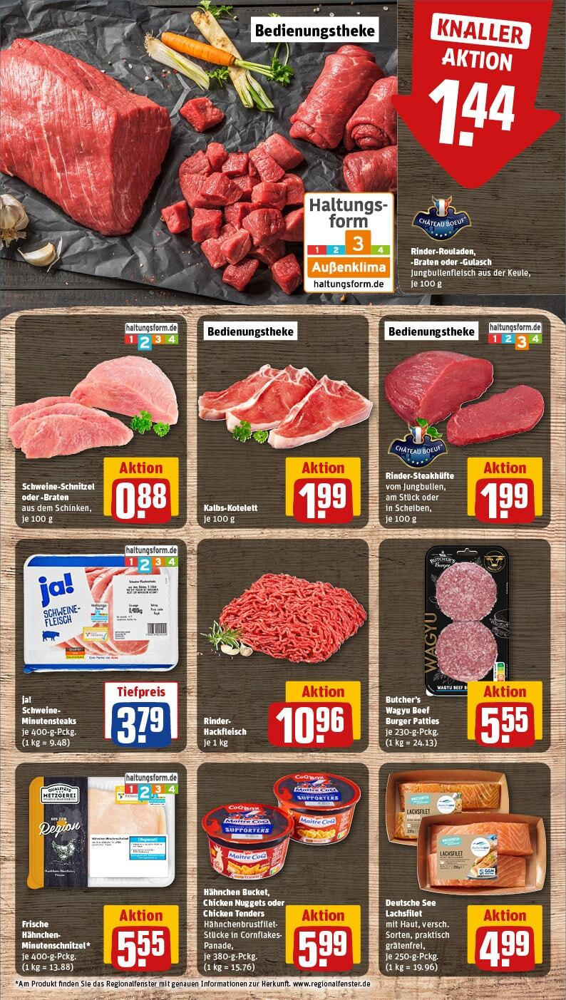 Rewe - Höxter, Schlesische Str. 1 (ab 03.02.2025) zum Blättern » Angebote | Seite: 10 | Produkte: Hahnchen, Burger, Fleisch, Hackfleisch