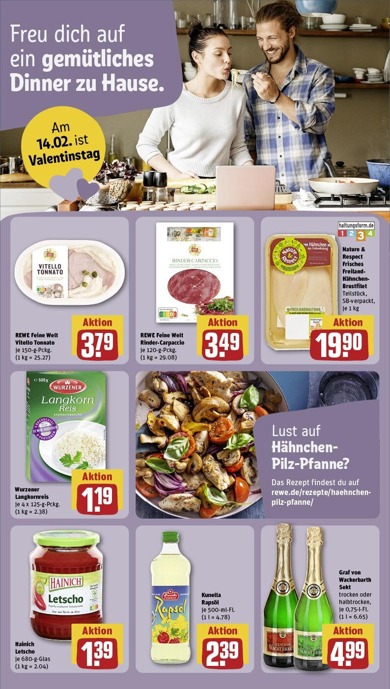 Rewe - Rewe: Wochenangebote (ab 02.02.2025) zum Blättern » Angebote | Seite: 16 | Produkte: Hahnchen, Rapsöl, Reis