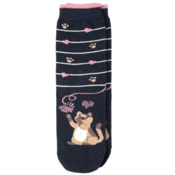 1 Paar Damen Socken mit Katzen-Motiv