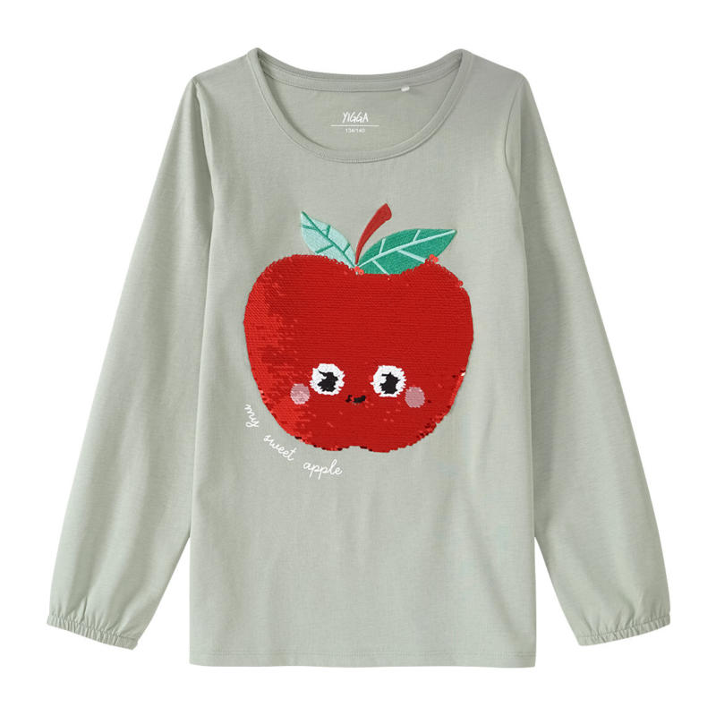 Mädchen Langarmshirt mit Wendepailletten (Nur online)