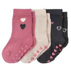 3 Paar Baby Stoppersocken mit Herz-Motiven