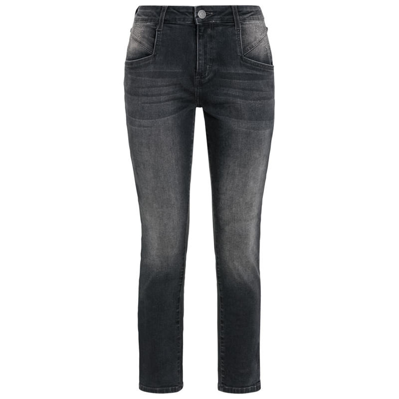 Damen Slim-Jeans mit Used-Waschung