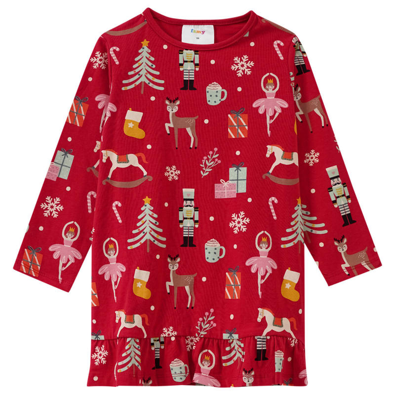 Mädchen Weihnachtsshirt mit bunten Motiven (Nur online)