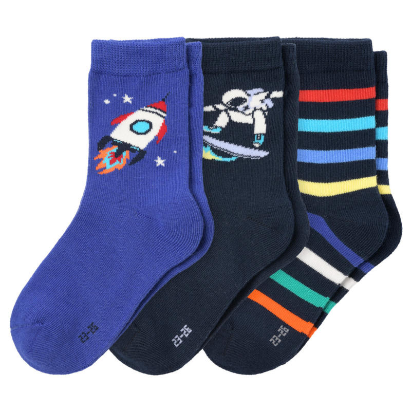 3 Paar Jungen Socken in bunten Dessins (Nur online)