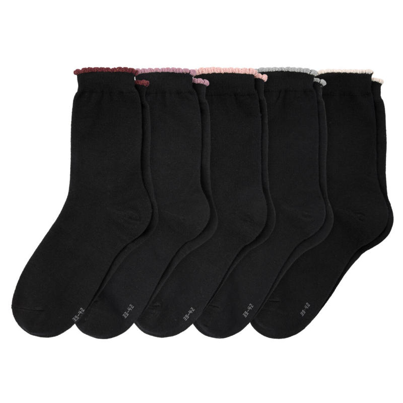 5 Paar Damen Socken mit Glitzergarn