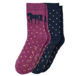 2 Paar Mädchen Stoppersocken mit Frottee