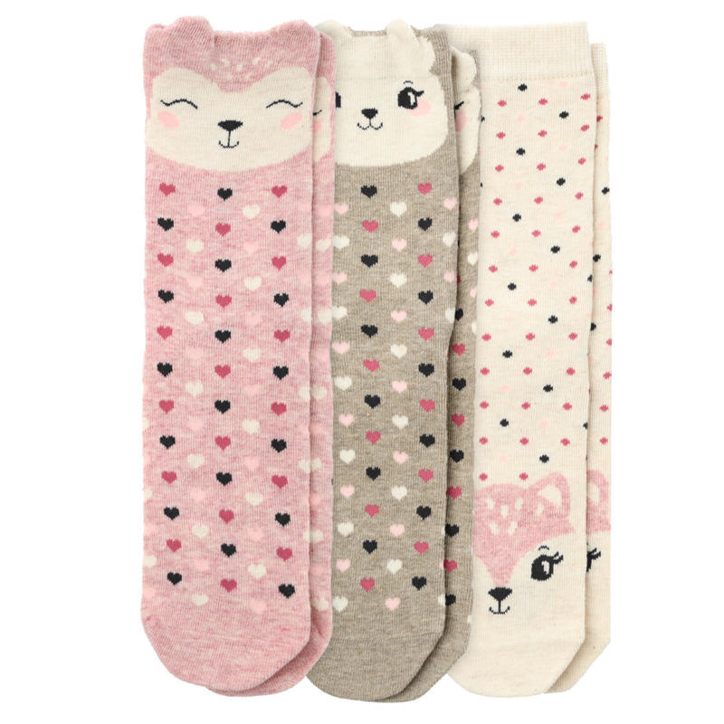 3 Paar Mädchen Socken mit Allover-Muster