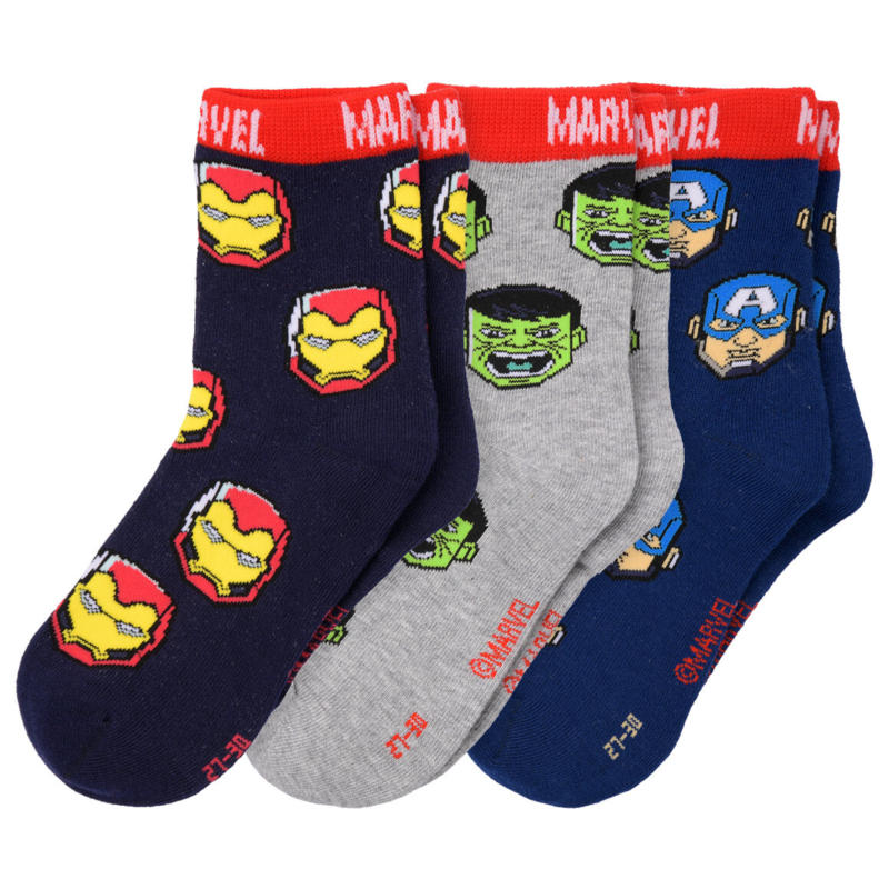 3 Paar MARVEL Avengers Socken im Set