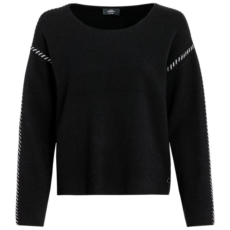 Damen Strickpullover mit Ziernähten