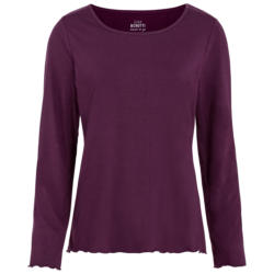 Damen Loungewear-Langarmshirt in Unifarben (Nur online)