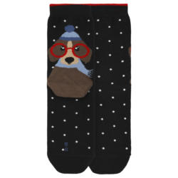 1 Paar Damen Socken mit Hunde-Motiv