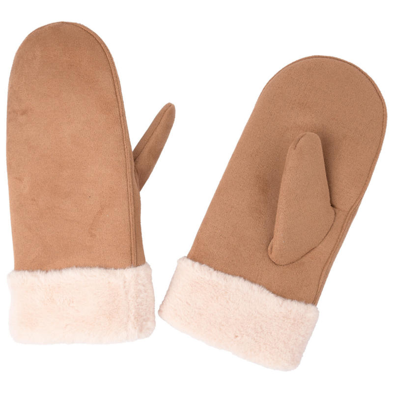 Damen Winterhandschuhe aus Velourslederimitat