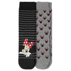 2 Paar Minnie Maus Socken im Muster-Mix