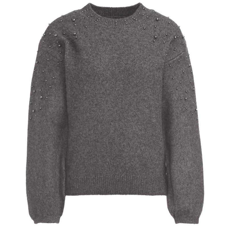 Damen Strickpullover mit Perlen-Details