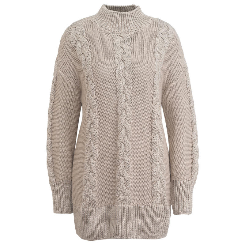 Damen Strickpullover mit Zopfmuster