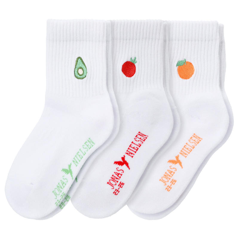 3 Paar Jungen Socken mit Frucht-Stickerei (Nur online)