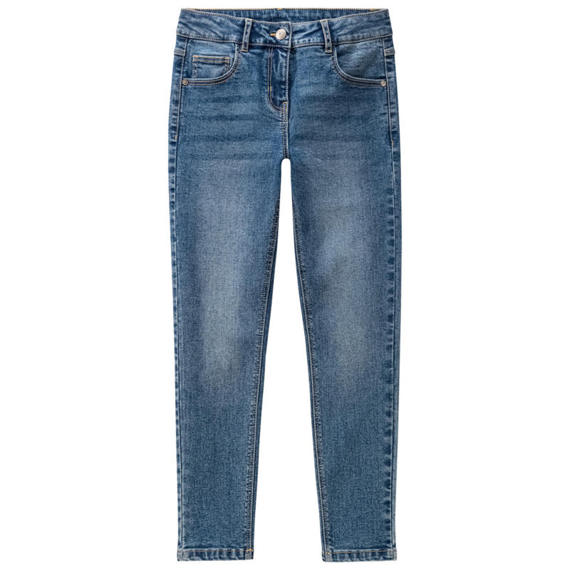 Mädchen Slim-Jeans mit Used-Waschung