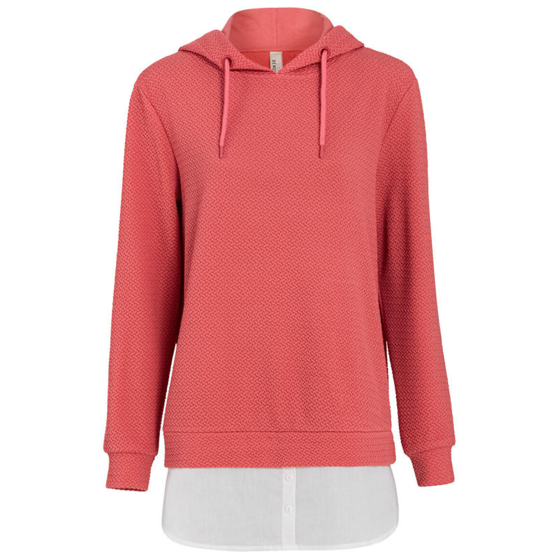 Damen Hoodie mit Bluseneinsatz