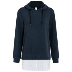 Damen Hoodie mit Bluseneinsatz