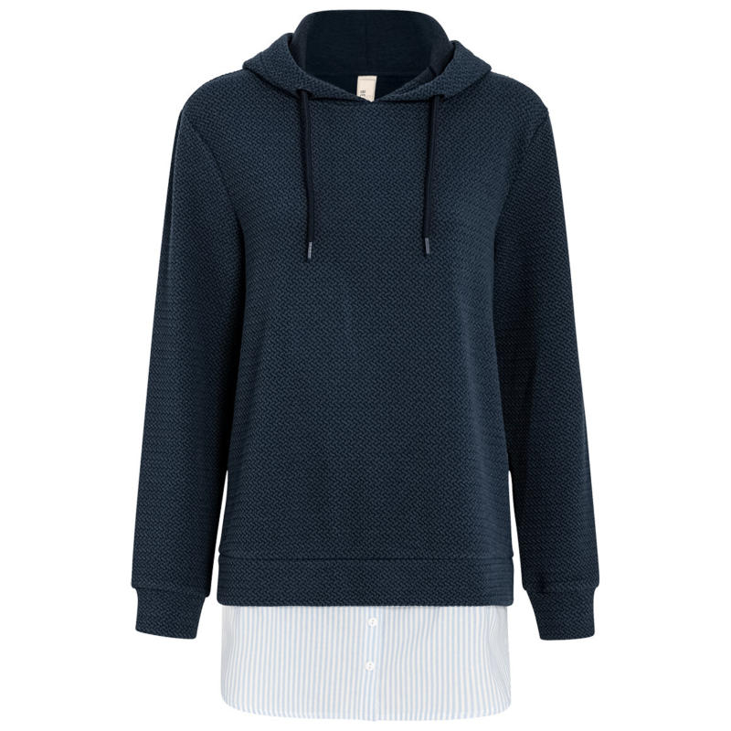 Damen Hoodie mit Bluseneinsatz