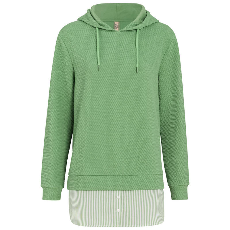 Damen Hoodie mit Bluseneinsatz