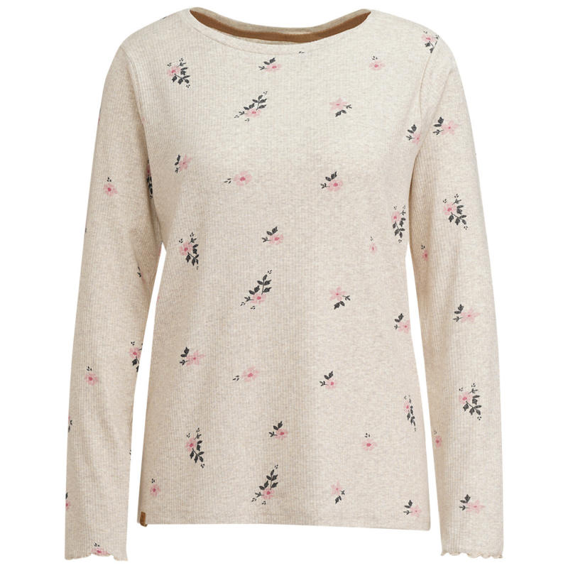 Damen Langarmshirt mit Blumen-Allover