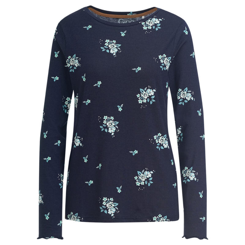 Damen Langarmshirt mit Blumen-Allover