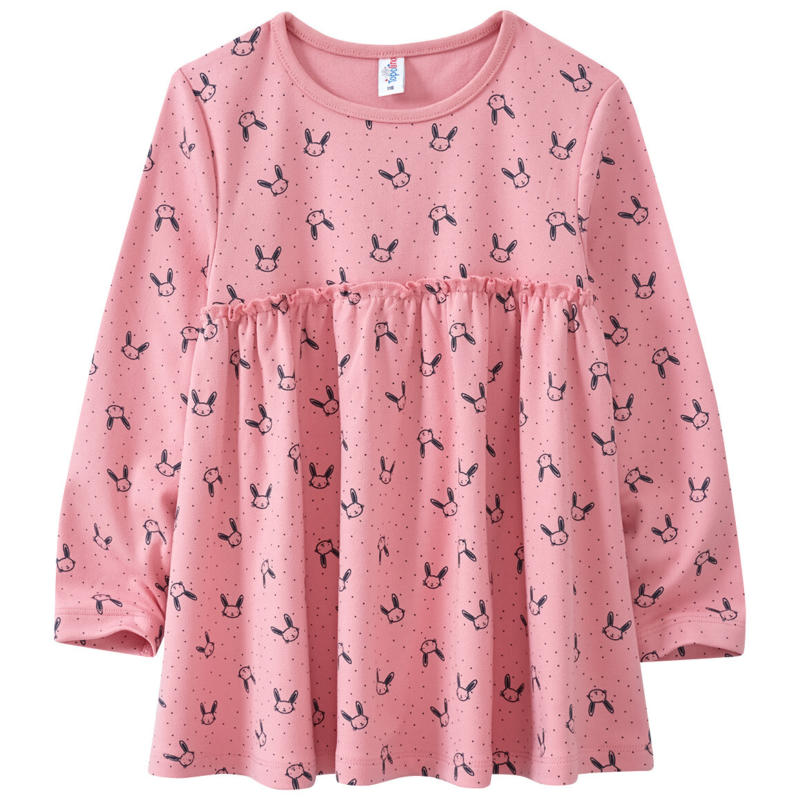 Mädchen Langarmshirt mit Häschen-Print