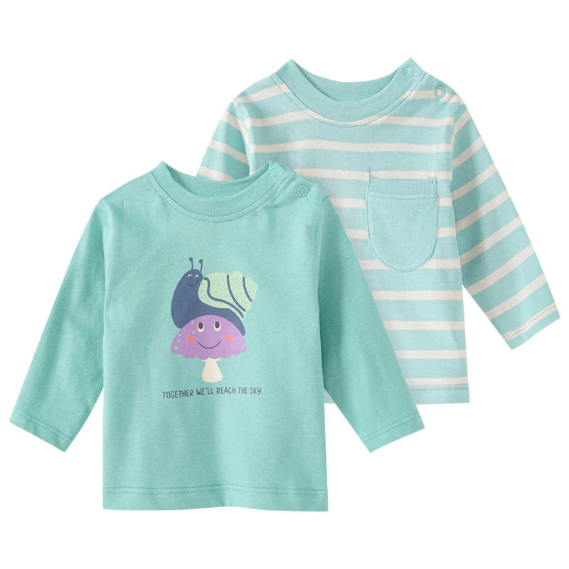 2 Newborn Langarmshirts aus Bio-Baumwolle (Nur online)