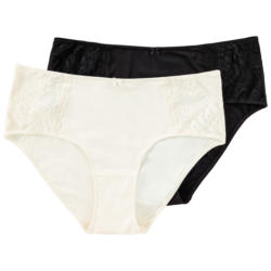 2 Damen Mikrofaser-Pantys mit Spitze