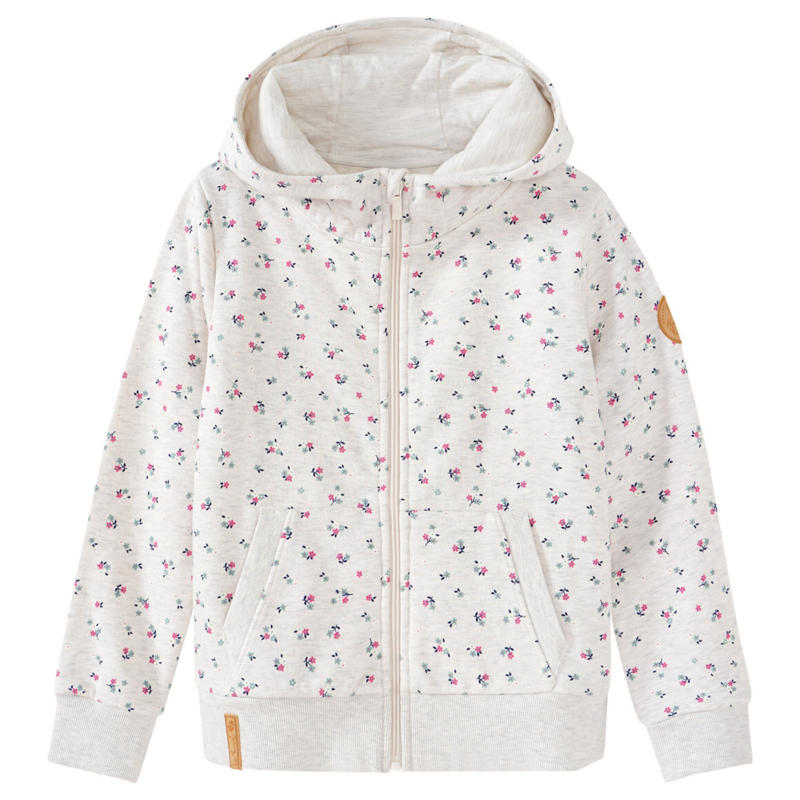 Mädchen Sweatjacke mit Blumen-Allover