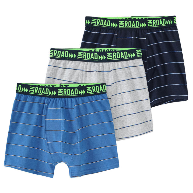 3 Jungen Boxer mit Streifen-Muster