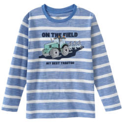 Jungen Langarmshirt mit Traktor-Applikation