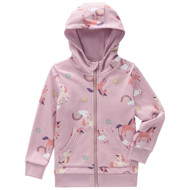 Mädchen Sweatjacke mit Einhorn-Allover