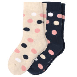 2 Paar Baby Socken mit Punkte-Allover