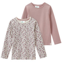 2 Mädchen Langarmshirts mit Blümchen (Nur online)