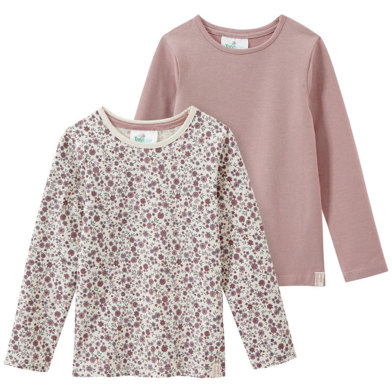 2 Mädchen Langarmshirts mit Blümchen (Nur online)
