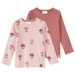 2 Mädchen Langarmshirts mit Blümchen (Nur online)