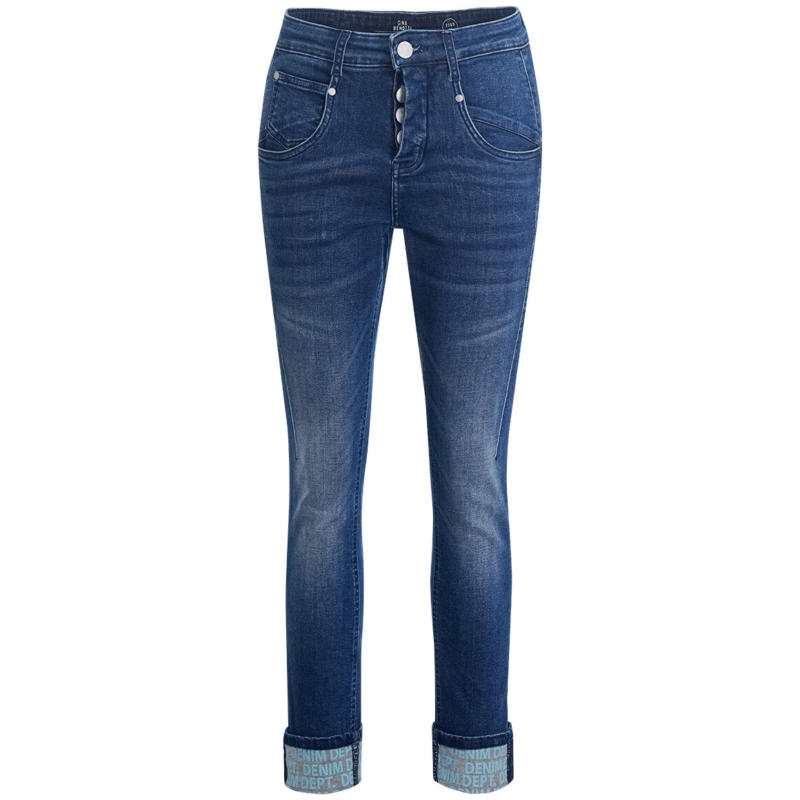 Damen Slim-Jeans mit Used-Waschung