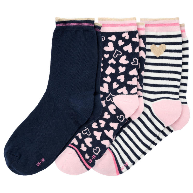 3 Paar Damen Socken mit verschiedenen Motiven