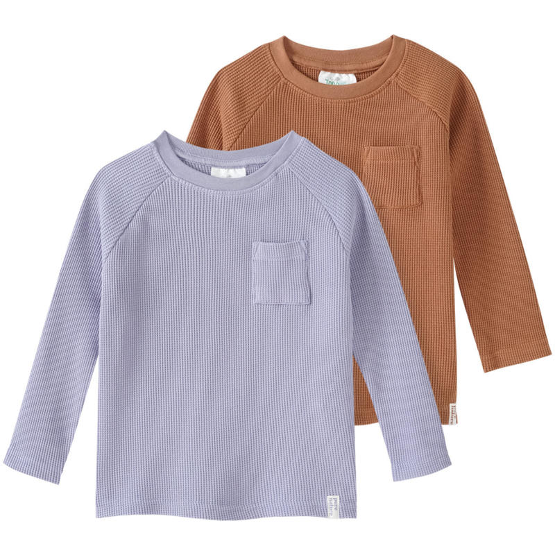 2 Jungen Langarmshirts aus Waffel-Piqué (Nur online)