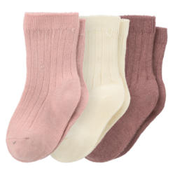 3 Paar Baby Socken mit Rippstruktur (Nur online)